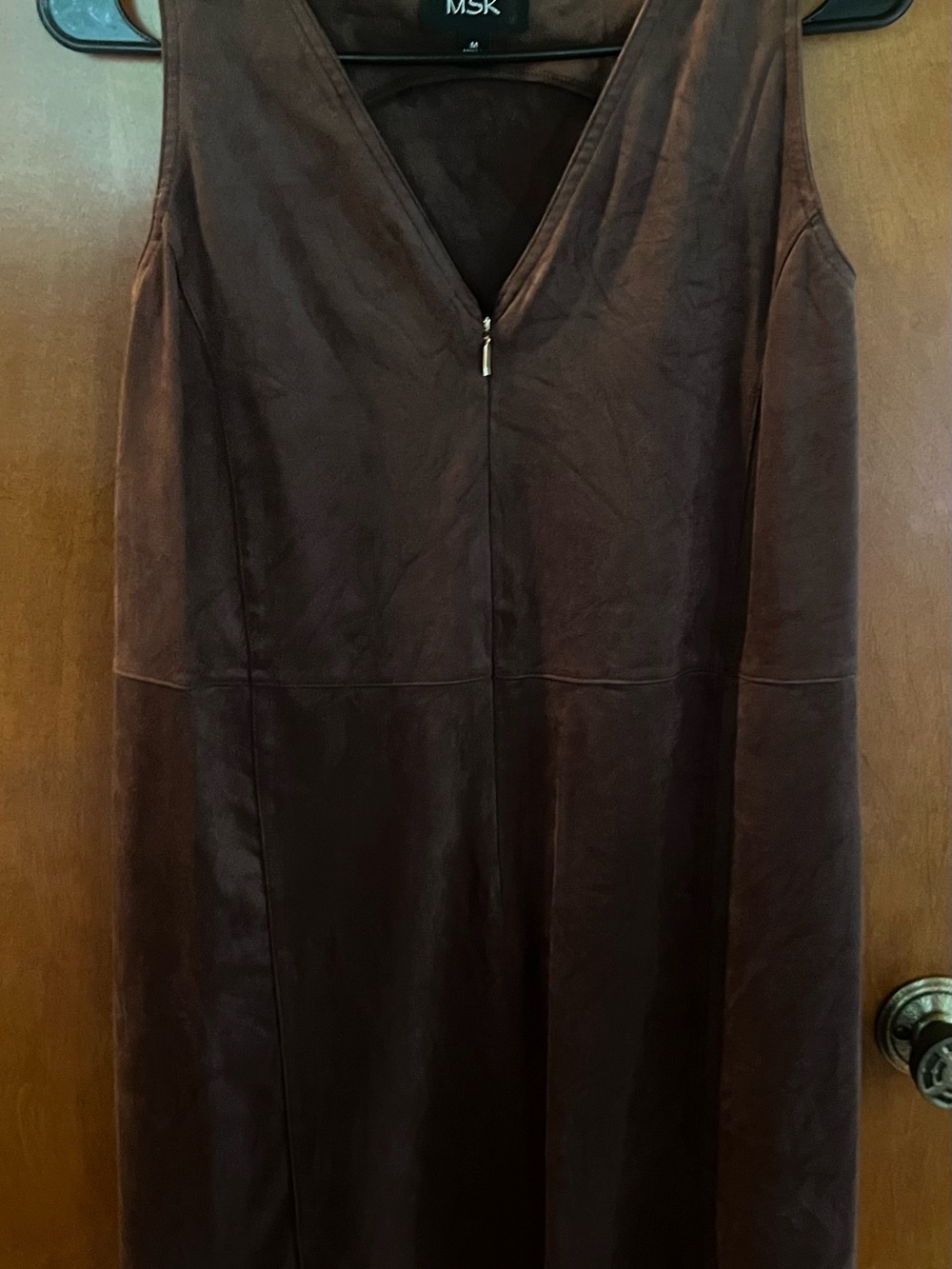 MSK Deep Brown V-Neck Sleeveless Sheath Dress